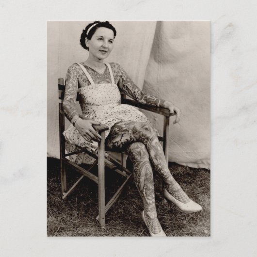 Tatoeages Vrouwen  foto zwart-wit  Briefkaart (Voorkant)
