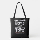 Tatoeages zijn mijn favoriete speelgoedzwarte Canv Tote Bag (Achterkant)