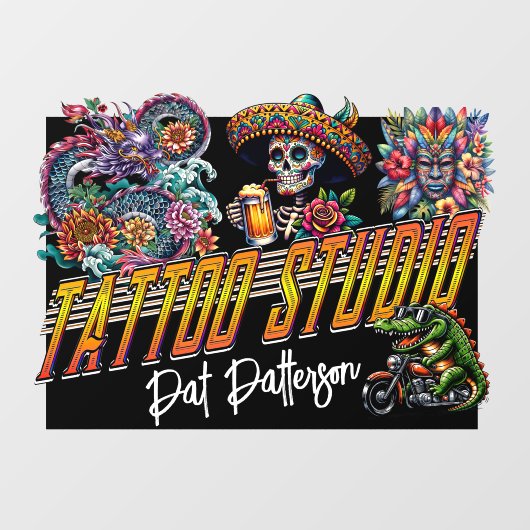 Tatoeagesalon - Studio Raamsticker (Vel)