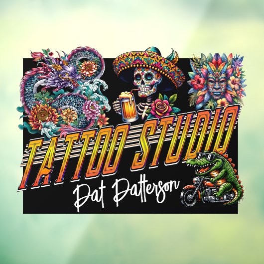 Tatoeagesalon - Studio Raamsticker (Vel 3)