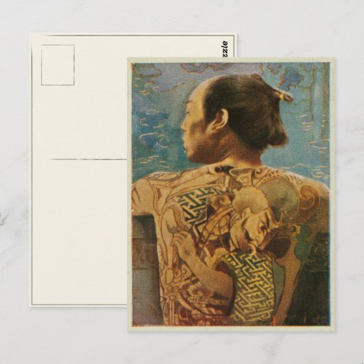 Tatoeëerd Man uit Japan van 1920 Briefkaart (Voorkant / Achterkant)