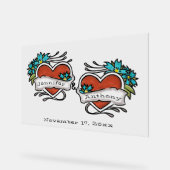 Tatoeëerde harten, Tattoo Graphic Wedding Acryl Bord (Hoek)