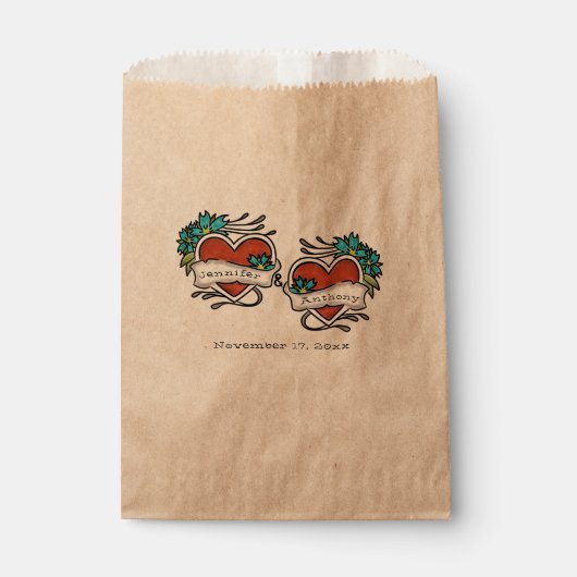 Tatoeëerde harten, Tattoo Graphic Wedding Bedankzakje (Voorkant)