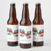 Tatoeëerde harten, Tattoo Graphic Wedding Bier Etiket (Flessen)