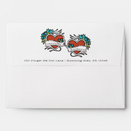 Tatoeëerde harten, Tattoo Graphic Wedding Envelop