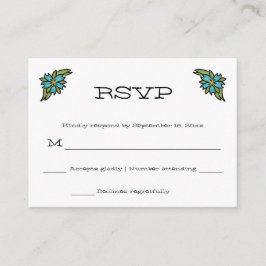 Tatoeëerde harten, Tattoo Graphic Wedding RSVP Informatiekaartje