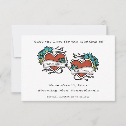 Tatoeëerde harten, Tattoo Graphic Wedding Save The Date (Voorkant)