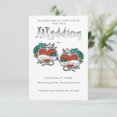 Tatoeëerde harten, Tattoo Graphic Wedding Save The Date (Staand voorkant)