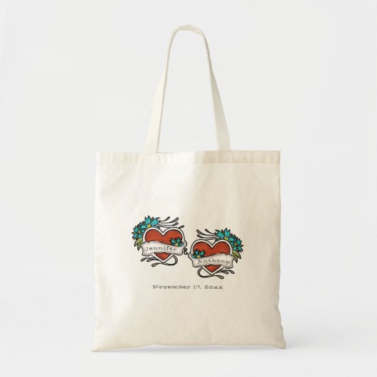 Tatoeëerde harten, Tattoo Graphic Wedding Tote Bag (Voorkant)