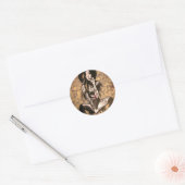 Tatoeëerde vrouw in goud ronde sticker (Envelop)