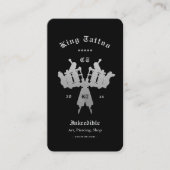 Tatoeëerder Minimal Black Silver Tattoo Artist Visitekaartje (Voorkant)
