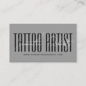 Tatoeëerder moderne typografie script grijs visitekaartje (Voorkant)