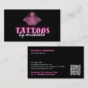Tatoeëerder Neon Mystieke Hemelse Mot Visitekaartje