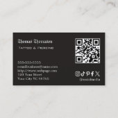 Tatoeëerder QR-code  Visitekaartje (Achterkant)