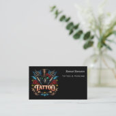 Tatoeëerder QR-code  Visitekaartje (Staand voorkant)