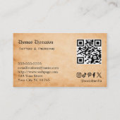 Tatoeëerder QR-code  Visitekaartje (Achterkant)