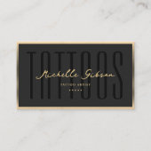 Tatoeëerder Tattoo Artiest Faux Gold Lijst Modern Visitekaartje (Voorkant)