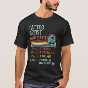 Tatoeëerder Uurloon Retro Functie Titel T-shirt