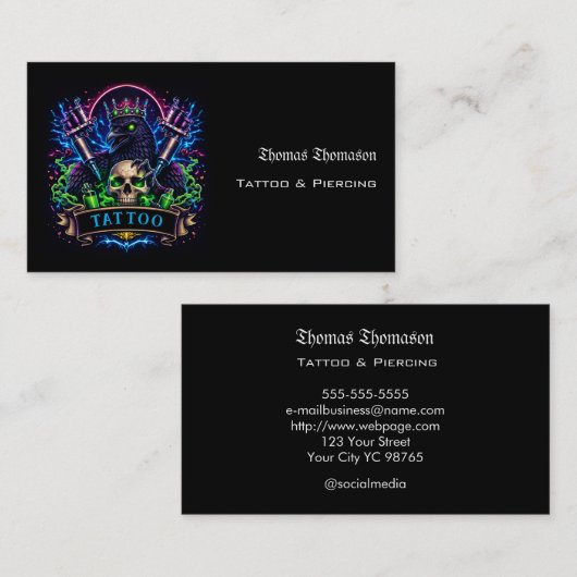Tatoeëerder Visitekaartje (Voorkant / Achterkant)