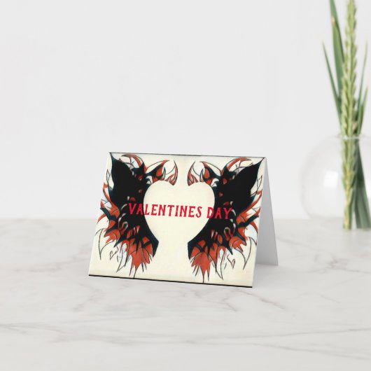 Tatoo Art geïnspireerde Valentijnsdag printkaart Feestdagen Kaart (Voorkant)