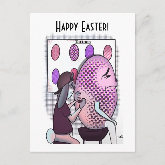 Tatoo Easter Briefkaart (Voorkant)
