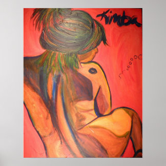 "Tatoo Kiss", Poster, rood, nude, Sincerest Kimba Poster