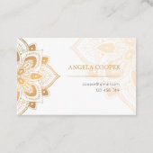 Tatoo Master Gouden Bloemen Elegant Monogram Visitekaartje (Achterkant)