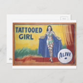 Tatooed Girl Briefkaart (Voorkant / Achterkant)