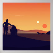 Tatooine zonsondergang poster (Voorkant)