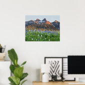 Tatoosh Range en wilde bloemen | Mt. Rainier Poster (Thuiskantoor)