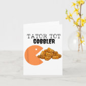 Tator tot Gobbler Sarcastische Herfst Thanksgiving Kaart (Gele Bloem)