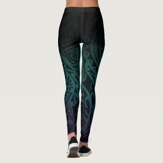 Tatou V - Midnight Blauwgroen en Paarse Leggings (Achterkant)