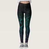 Tatou V - Midnight Blauwgroen en Paarse Leggings (Voorkant)