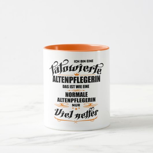 Tätowierte Altenpflegerin ist netter. Geschenkide Mok (Midden)