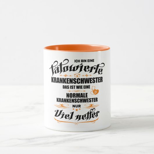 Tätowierte Krankenschwester Geschenkide Tasse Mok (Midden)