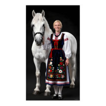 Tatra Folk Maiden en White Horse Poster