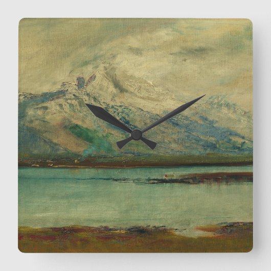 Tatra Mountain Landscape by Ladislav Mednyanszky Vierkante Klok (Voorkant)