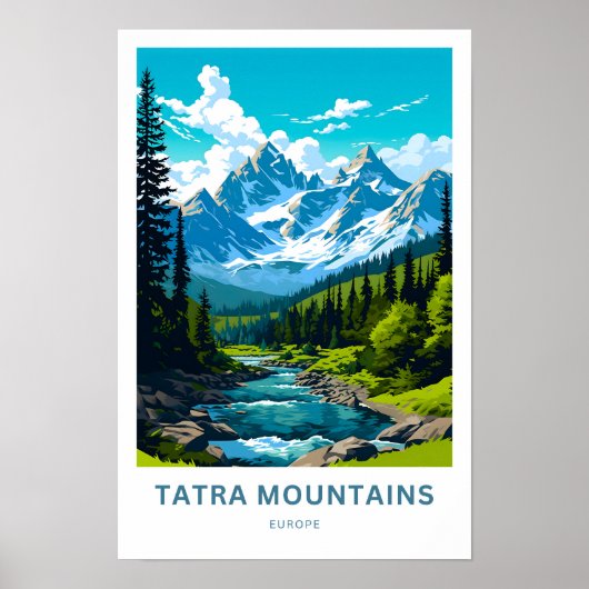 Tatra Mountains Europe Travel Print (Voorkant)
