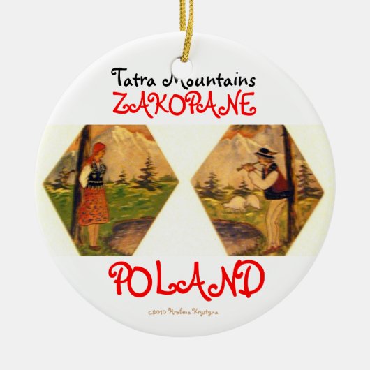 TATRA MOUNTAINS ZAKOPANE POLAND KERAMISCH ORNAMENT (Voorkant)