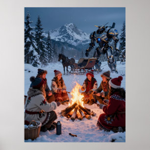Tatra Winter Kampvuur Slee Scene Poster