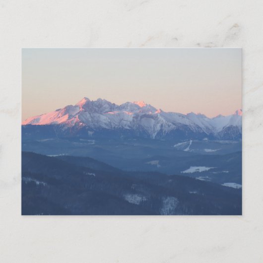 Tatras bij zonsopgang briefkaart (Voorkant)