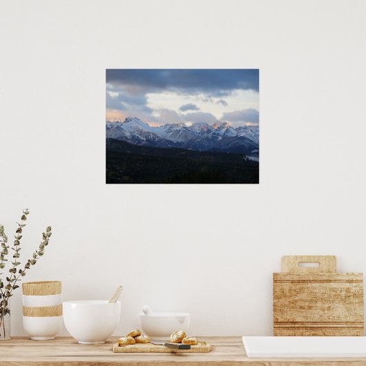 Tatras in de wolken poster (Keuken)