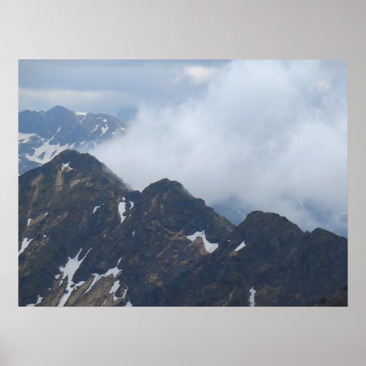 Tatras in wolken poster (Voorkant)