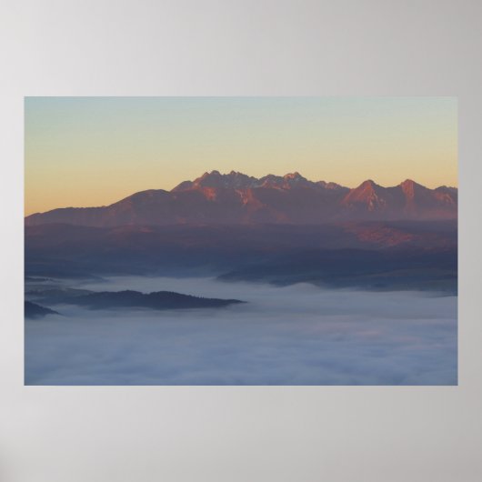 Tatras sunrise uitzicht poster (Voorkant)