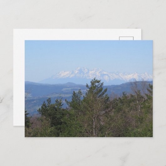Tatras uitzicht van Beskid Sadecki Briefkaart (Voorkant / Achterkant)