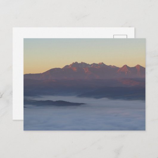Tatras zonsopgang uitzicht van Pieniny bergen Briefkaart (Voorkant / Achterkant)