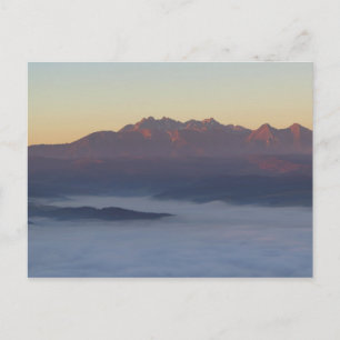 Tatras zonsopgang uitzicht van Pieniny bergen Briefkaart
