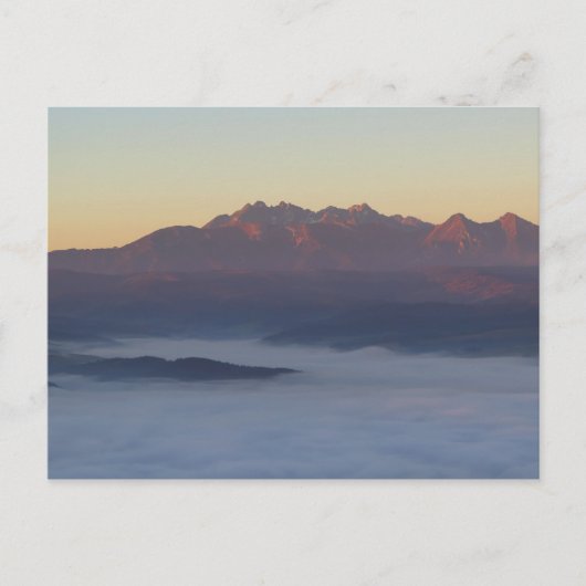Tatras zonsopgang uitzicht van Pieniny bergen Briefkaart (Voorkant)
