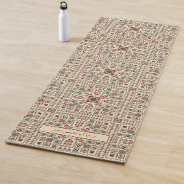 Tatreez patroon, beige geometrisch ornament yogamat