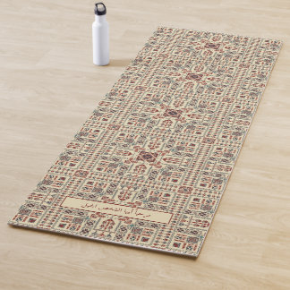 Tatreez patroon, beige geometrisch ornament yogamat